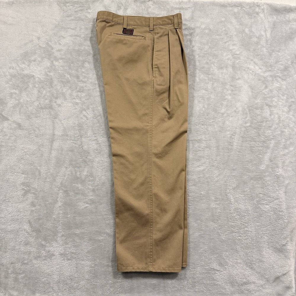 Vintage Duxbak Pants Men's Size 31x30 Khaki USA 100% Cotton Casual Work Pleated